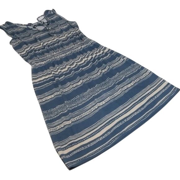 Ann Taylor Loft Petite Tie-Back Striped Tank Dress XXSP Blue Cream - Picture 2 of 8